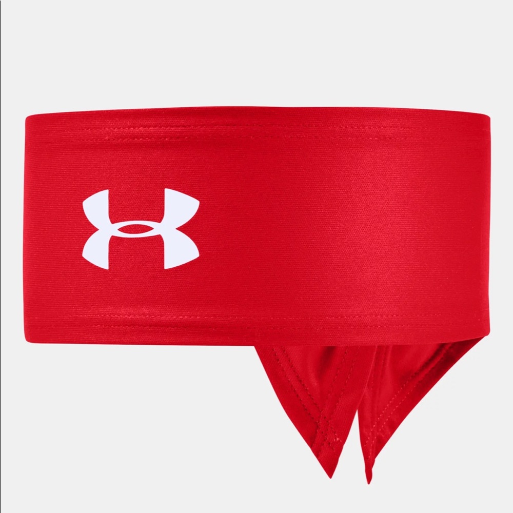 Under Armour logo Red Tie Headband NWT